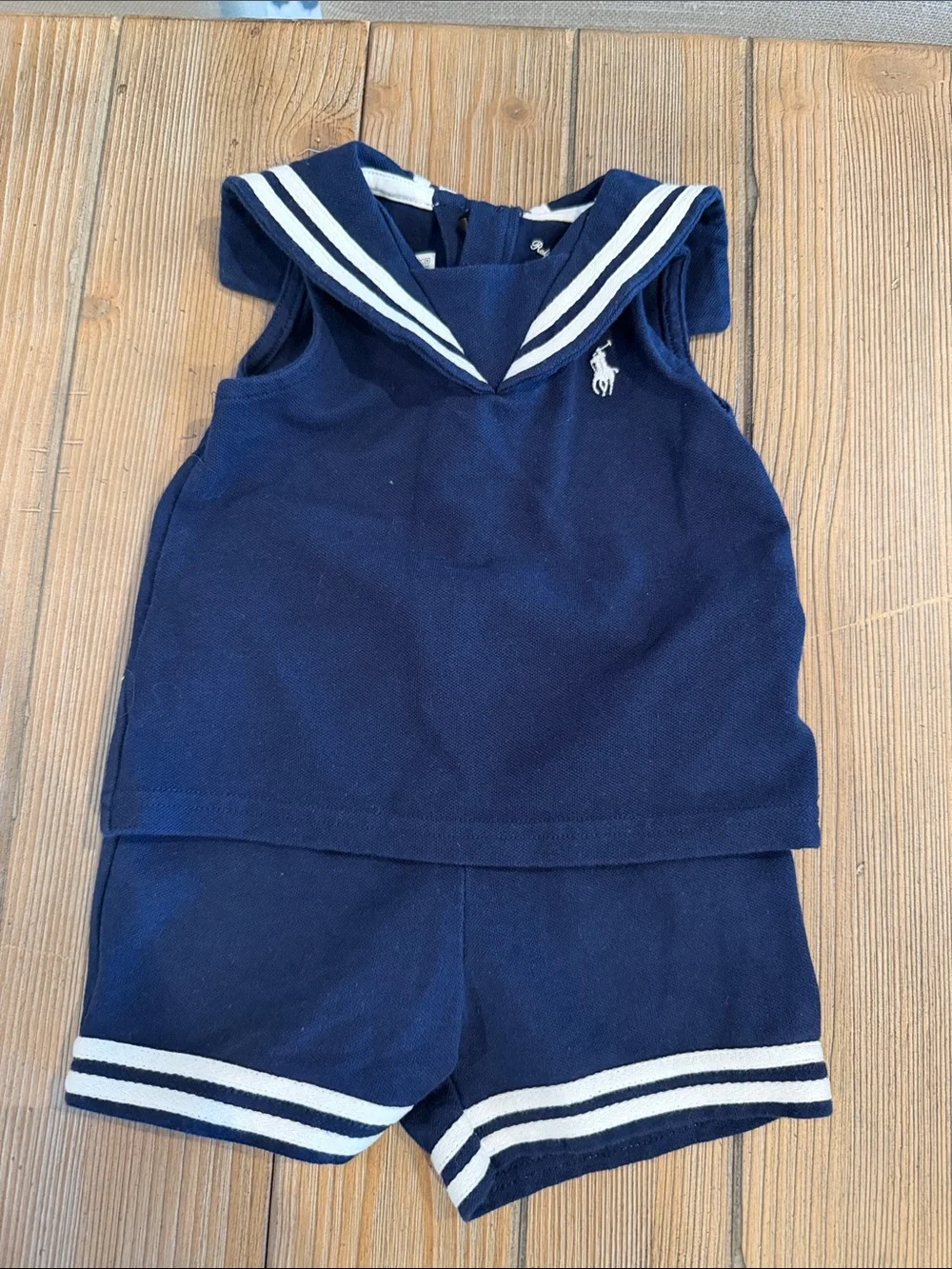 Ralph Lauren Navy & White Sailor Two-Piece Set
